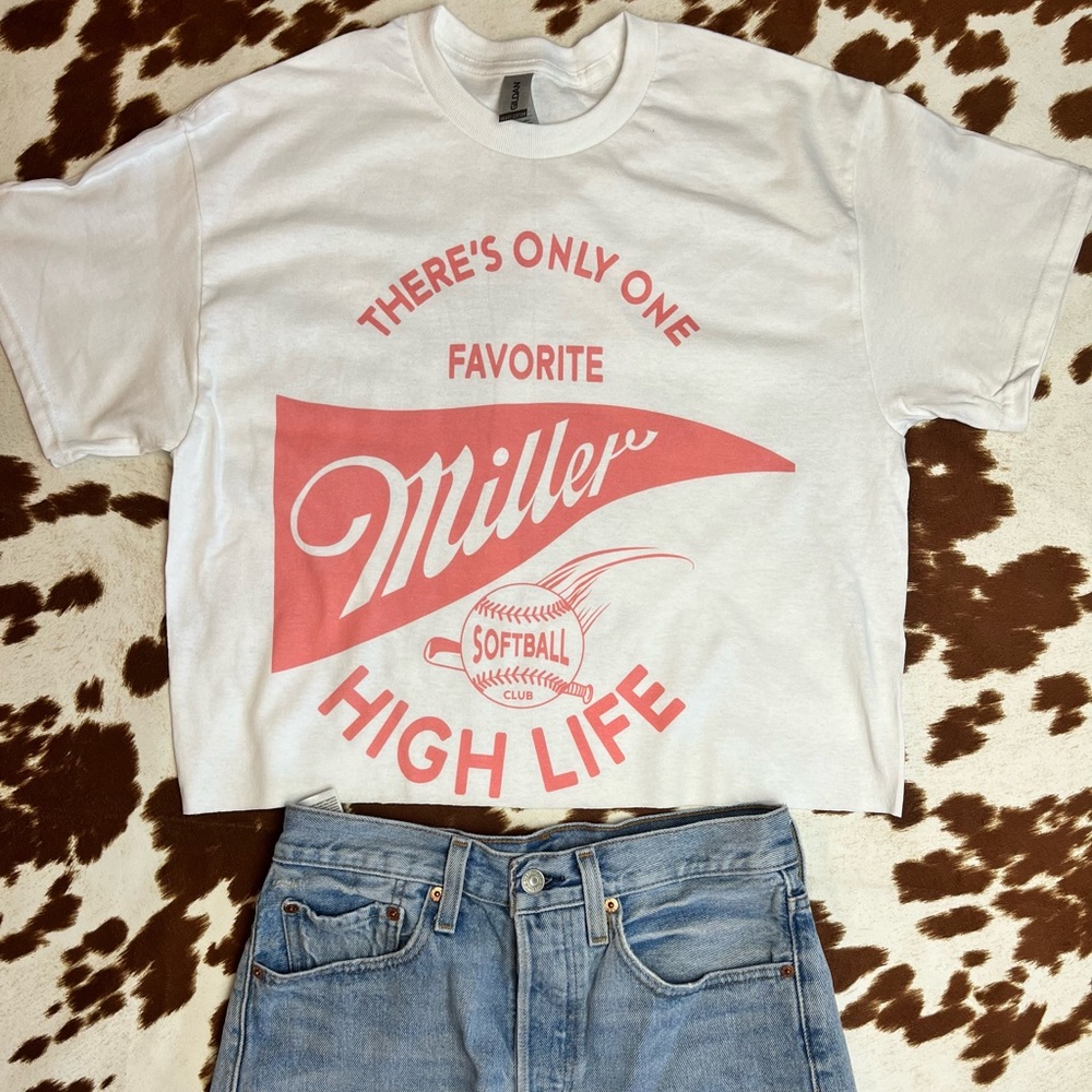 Miller highlife crop top S- 3X available
